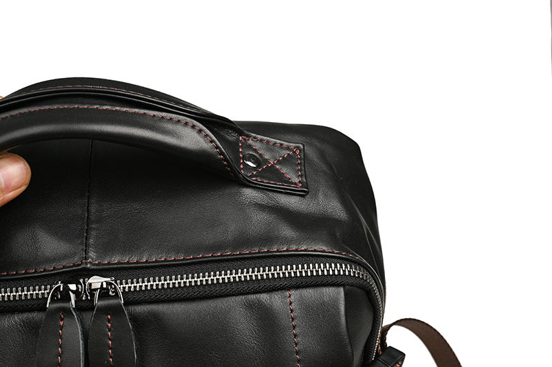 Men's backpack cowhide genuine leather retro casual business travel bag for men computer bag 