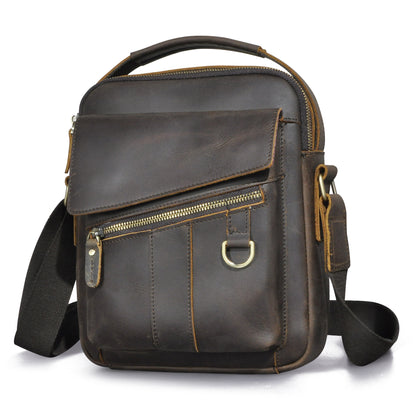 Men's Crossbody Bag Cowhide Genuine Leather Retro Travel Outdoor Men Shoulder Bag 