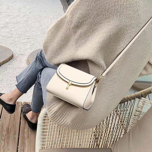 Bag for women Crossbody bag Square bag Trumpet Genuine leather Simple shoulder bag that goes with anything.Pochette