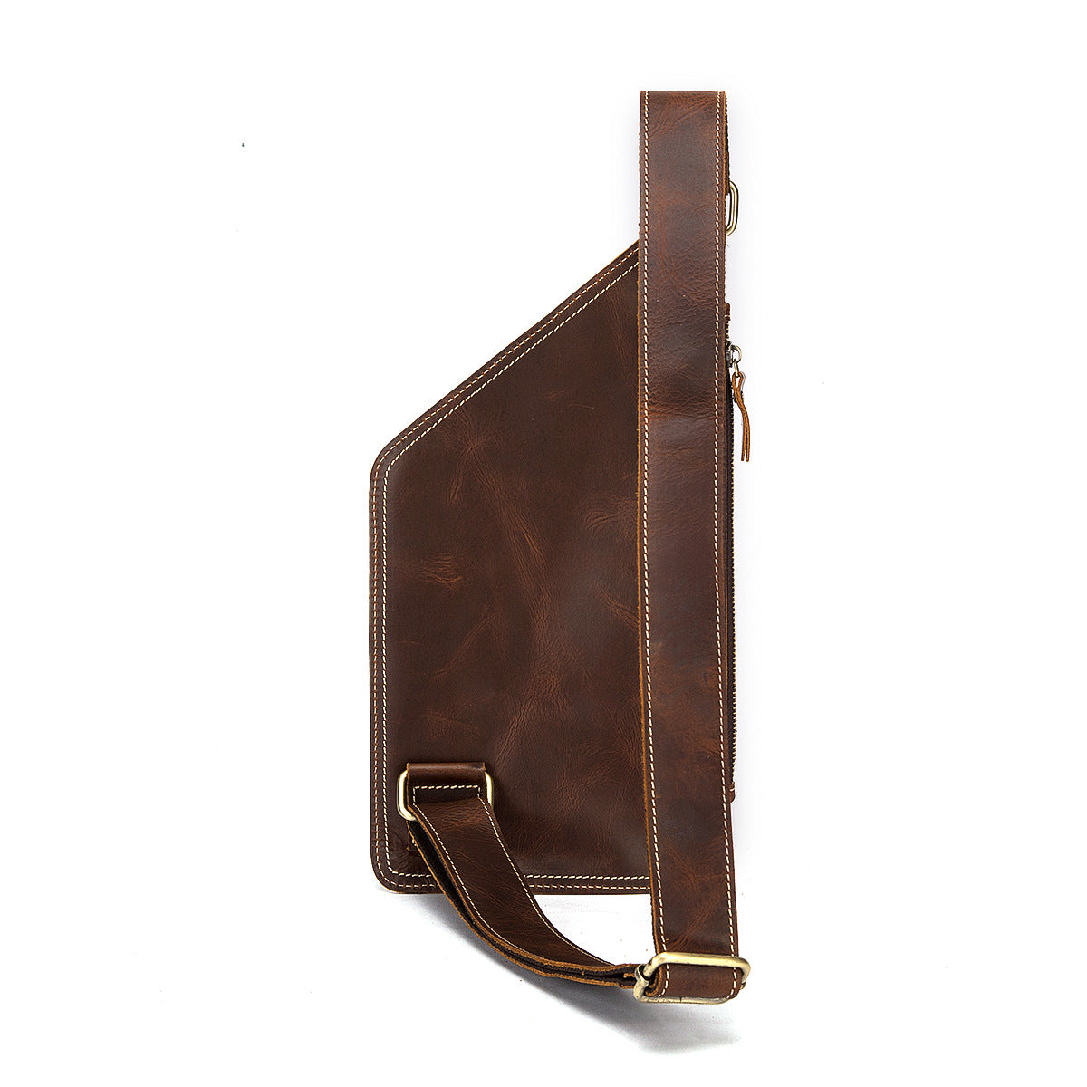 Men's Bust Bag Genuine Cowhide Leather Retro Outdoor Versatile Men's Crossbody Bag 