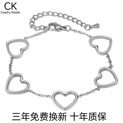 Ceadry kledle 透かし彫りハートブレスレット欧米個性INS風バレンタイン プレゼント