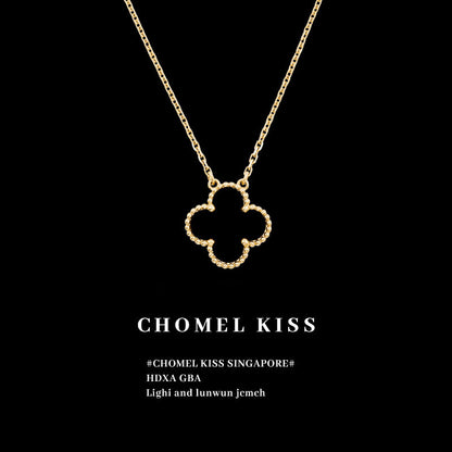 Chomel Kiss贅沢高級ラッキー四つ葉クローバー女性ネックレス