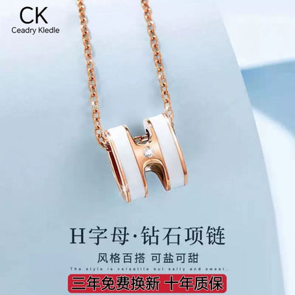 Ceadry kledle Hアルファベット女性ネックレス色落ちないファッション鎖骨チェーン彼女プレゼント