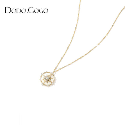 DODOGOGO八芒星羅針盤ペンダントネックレス女性高級感デザイン気質鎖骨チェーンネックチェーン