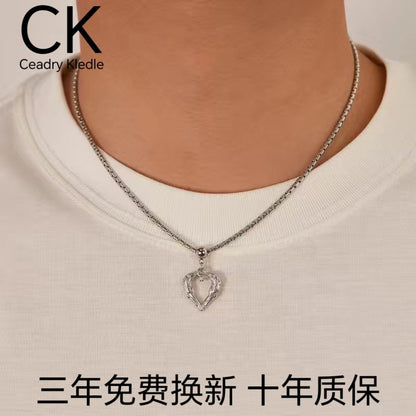 Ceadry kledle 人気個性スタイリッシュレトロ愛の翼ネックレス男性バレンタインデーのプレゼント