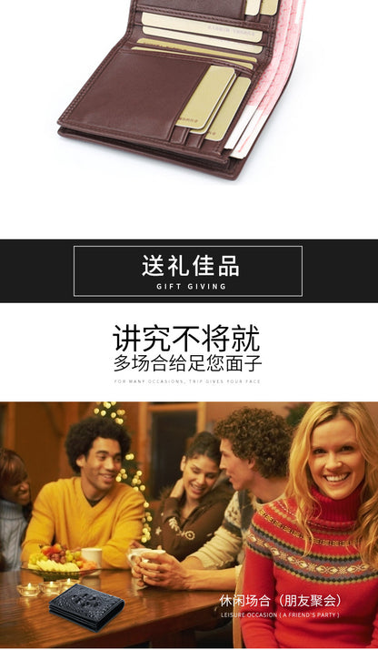 新型ワニ皮短財布メンズ財布本革カード入れビジネス カジュアル高品質ウォレット