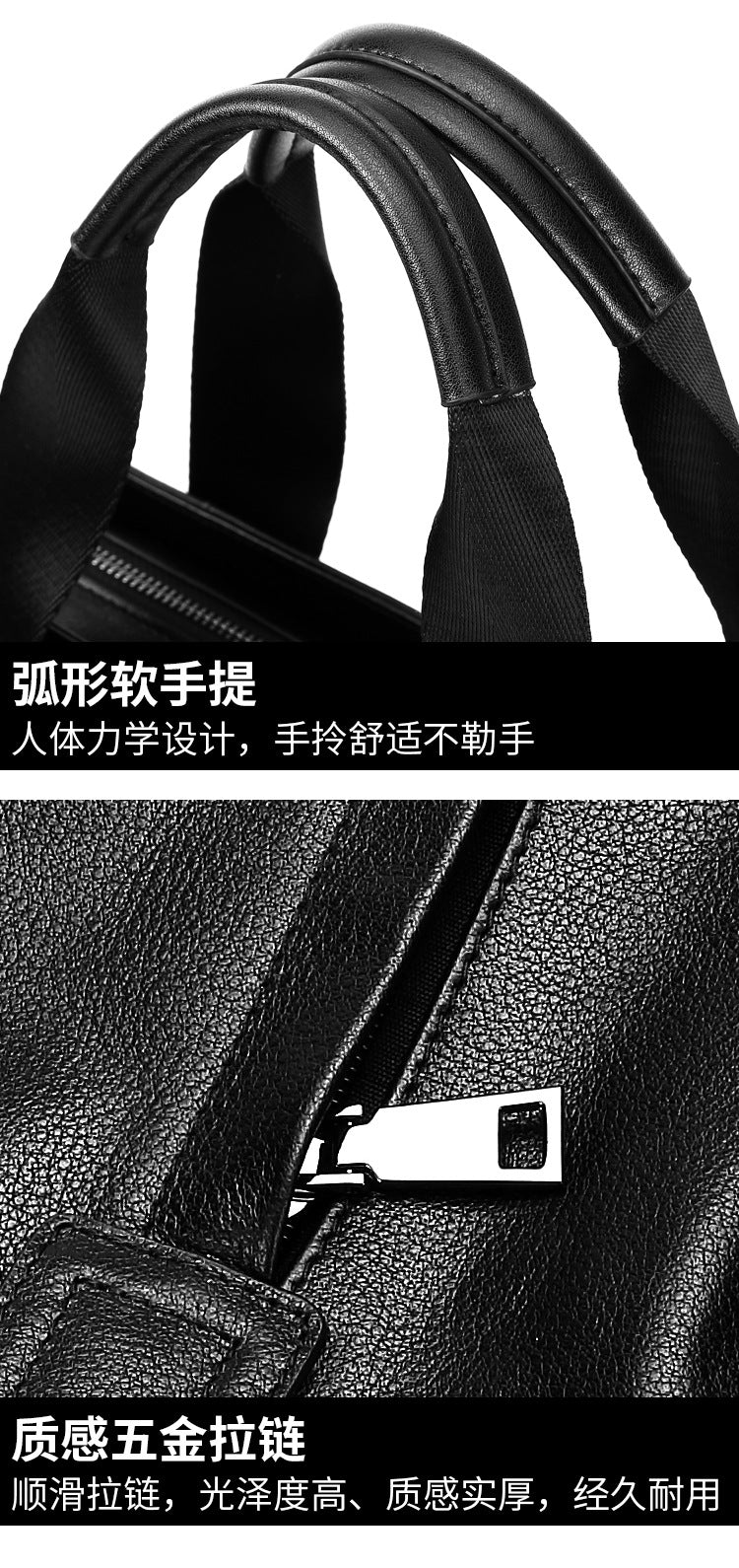 Men's handbag genuine leather cowhide computer bag business large capacity briefcase 