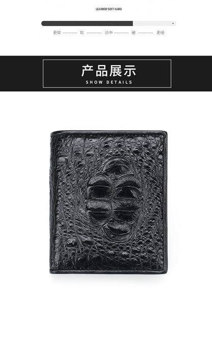 新型ワニ皮短財布メンズ財布本革カード入れビジネス カジュアル高品質ウォレット