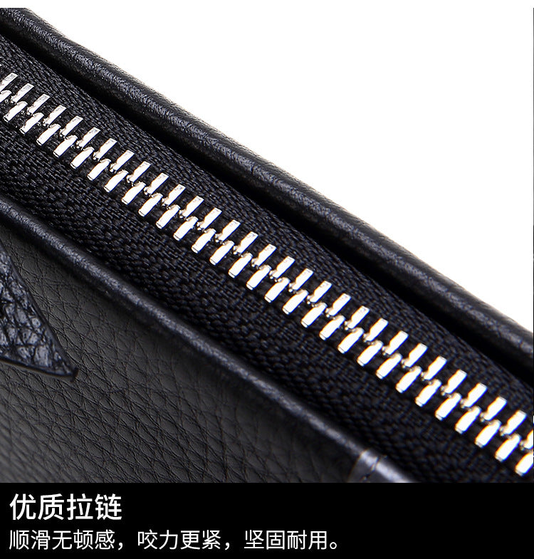 メンズクラッチバッグ 牛皮本革製 カジュアルビジネス スマート盗難防止 男性用ハンドバッグ