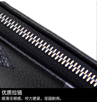 メンズクラッチバッグ 牛皮本革製 カジュアルビジネス スマート盗難防止 男性用ハンドバッグ
