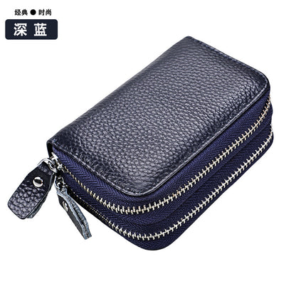 Ladies card bag cowhide magnetic shield RFID Korean fashion coin purse unisex wallet 