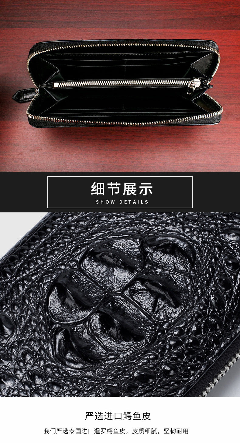 シャムワニ皮 メンズ財布 本革ウォレット 人気 おしゃれ ハンドバッグ
