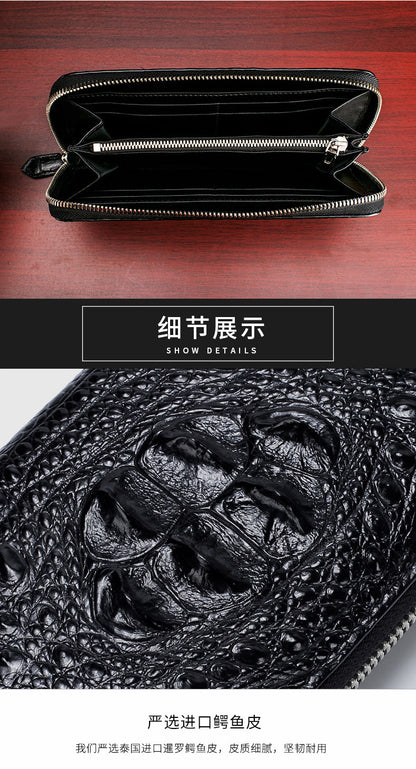シャムワニ皮 メンズ財布 本革ウォレット 人気 おしゃれ ハンドバッグ