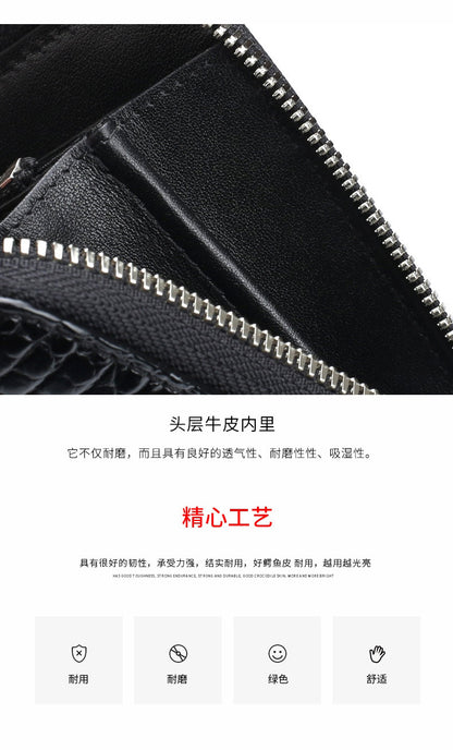 シャムワニ皮 メンズ財布 本革ウォレット 人気 おしゃれ ハンドバッグ