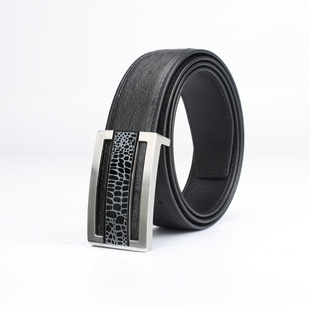 Ostrich skin genuine leather men's belt fashion business high quality male belt 