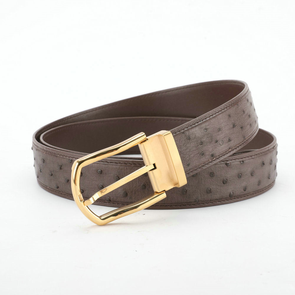 Men's Belt South Africa Ostrich Skin Genuine Leather High Quality Stylish Casual Men's Belt 