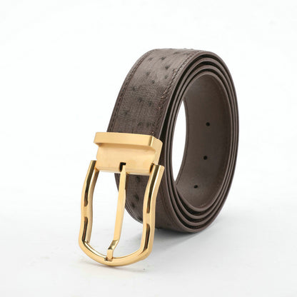 Men's Belt South Africa Ostrich Skin Genuine Leather High Quality Stylish Casual Men's Belt 