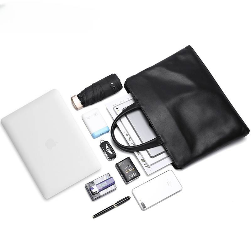 Men's Handbag Genuine Cow Leather Computer Bag Large Capacity Briefcase for Business Trips 