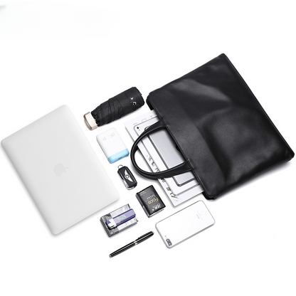 Men's Handbag Genuine Cow Leather Computer Bag Large Capacity Briefcase for Business Trips 