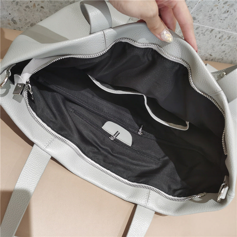 Women's Casual Shoulder Bag Large Capacity Cowhide Women's Bag Genuine Leather Tote Bag Diagonal Shoulder Bag