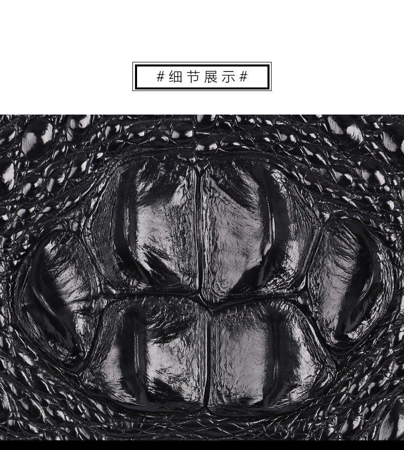 Men's Shoulder Bag Crocodile Skin Genuine Leather Multifunctional Large Capacity Casual Business Crossbody Bag 