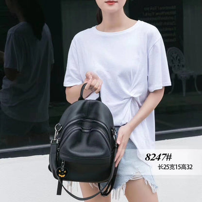 Genuine Leather Shoulder Bag Women Large Capacity Shoulder Bag Cowhide Ladies Rucksack Casual