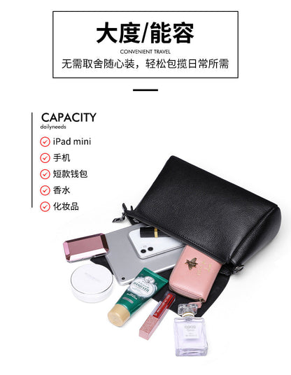 Genuine leather women's bag Trending armpit bag Crossbody bag Fashion square bag Shoulder bag that goes with anything. Pochette