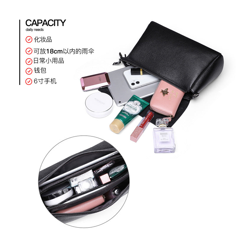 Genuine leather women's bag Trending armpit bag Crossbody bag Fashion square bag Shoulder bag that goes with anything. Pochette