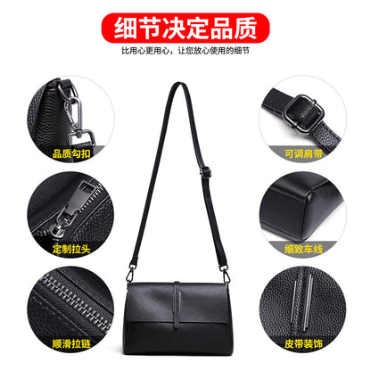 Genuine leather women's bag Trending armpit bag Crossbody bag Fashion square bag Shoulder bag that goes with anything. Pochette