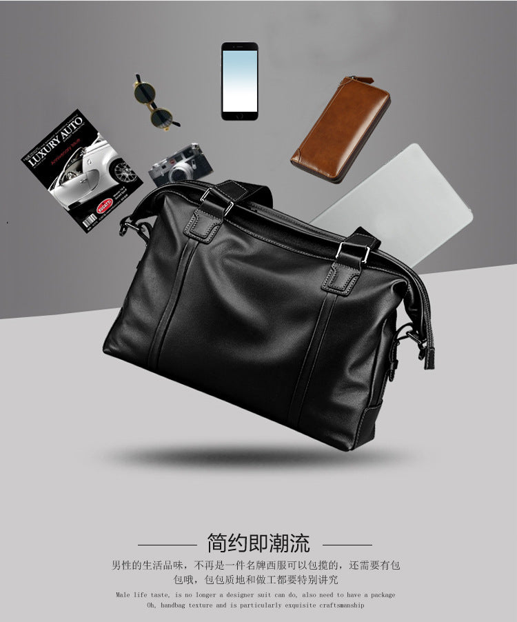 Men's handbag genuine cowhide leather large capacity computer bag business briefcase 