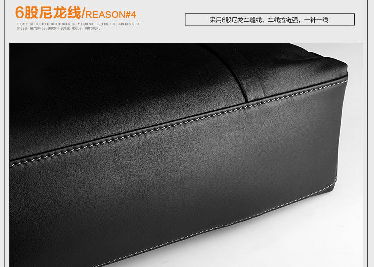 Men's handbag genuine cowhide leather large capacity computer bag business briefcase 