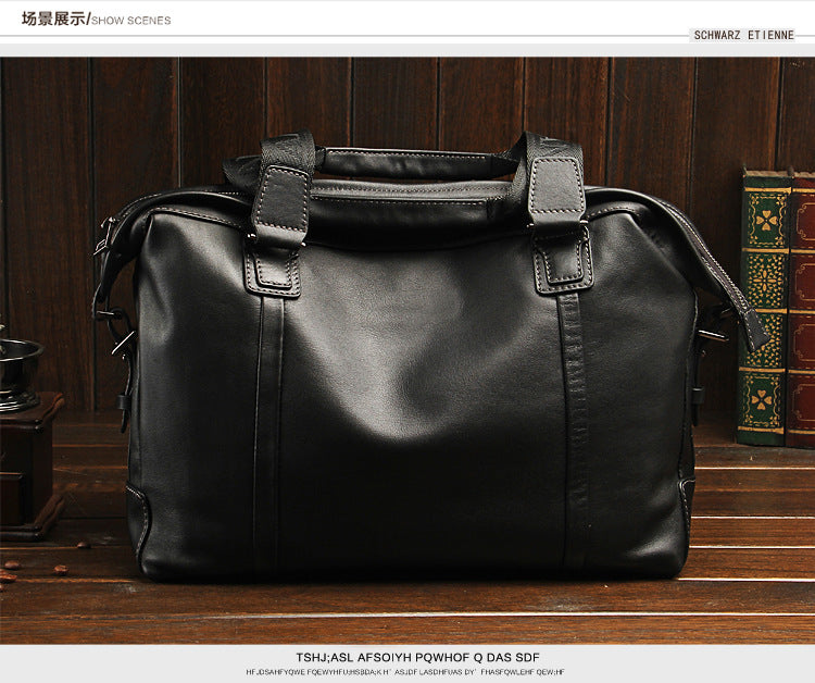 Men's handbag genuine cowhide leather large capacity computer bag business briefcase 