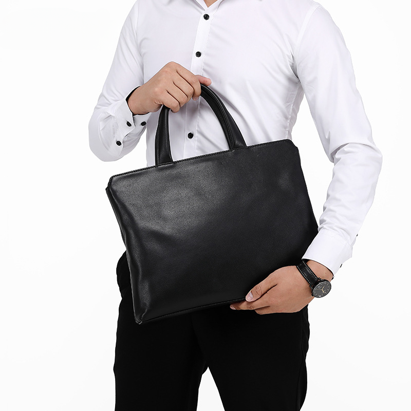 Men's Handbag Genuine Cow Leather Computer Bag Large Capacity Briefcase for Business Trips 