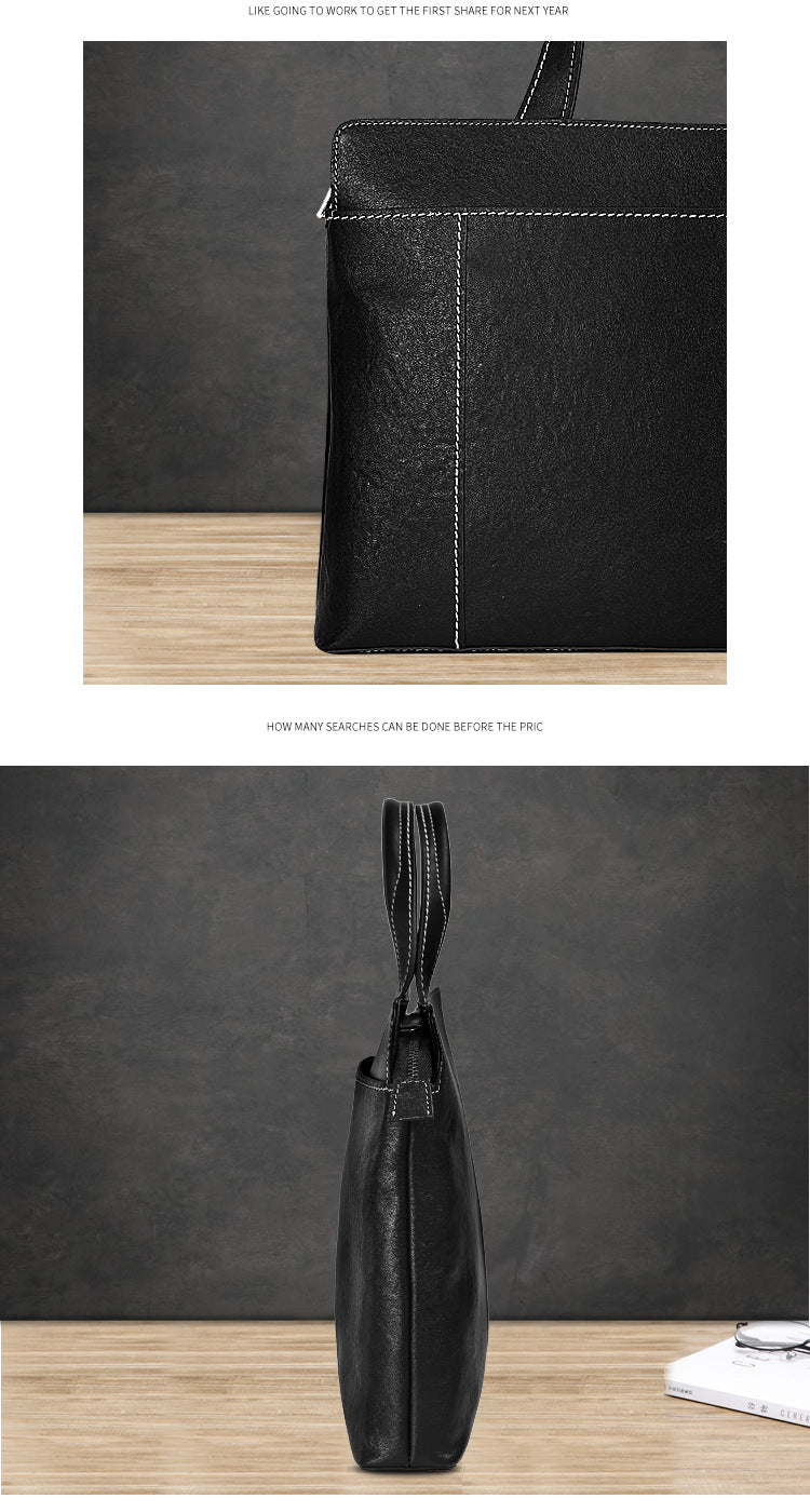 Men's briefcase handbag genuine cowhide leather computer bag business casual men's handbag crossbody bag 