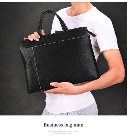 Men's briefcase handbag genuine cowhide leather computer bag business casual men's handbag crossbody bag 