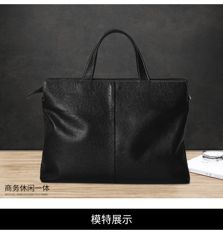 Men's briefcase handbag genuine cowhide leather computer bag business casual men's handbag crossbody bag 