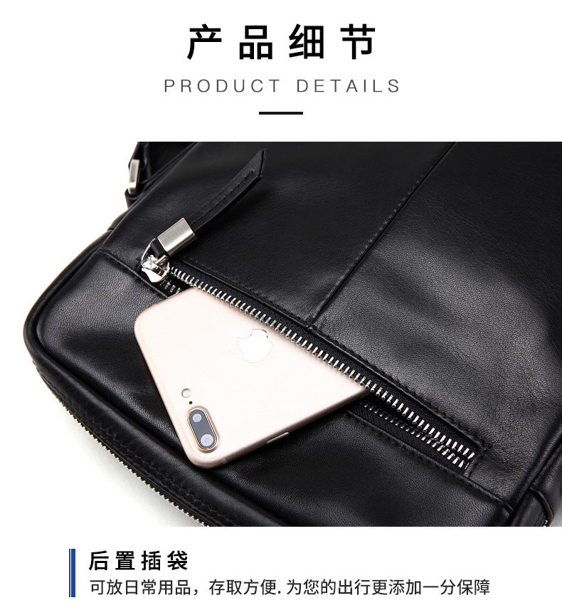 メンズショルダーバッグ  多機能実用 牛皮本革製 ビジネス斜めがけバッグ
