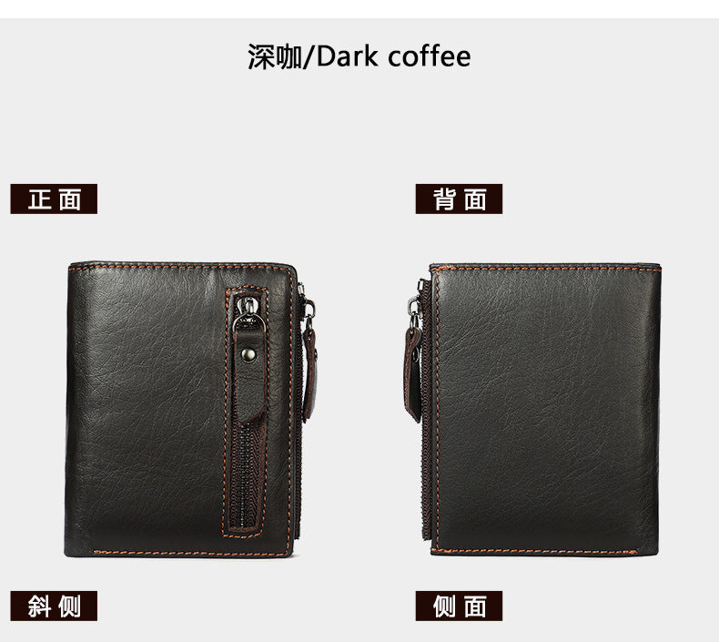 メンズ 短財布  高品質 レトロ 男性用カードバッグ ウォレット