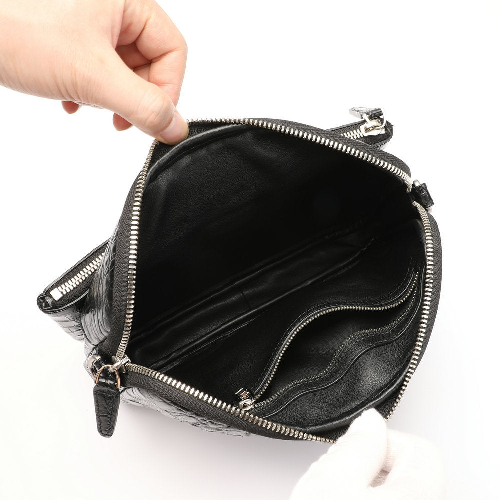 Crocodile Bone Skin Men's Shoulder Bag Messenger Bag Genuine Leather Large Capacity Casual Fashion Crossbody Bag for Men 