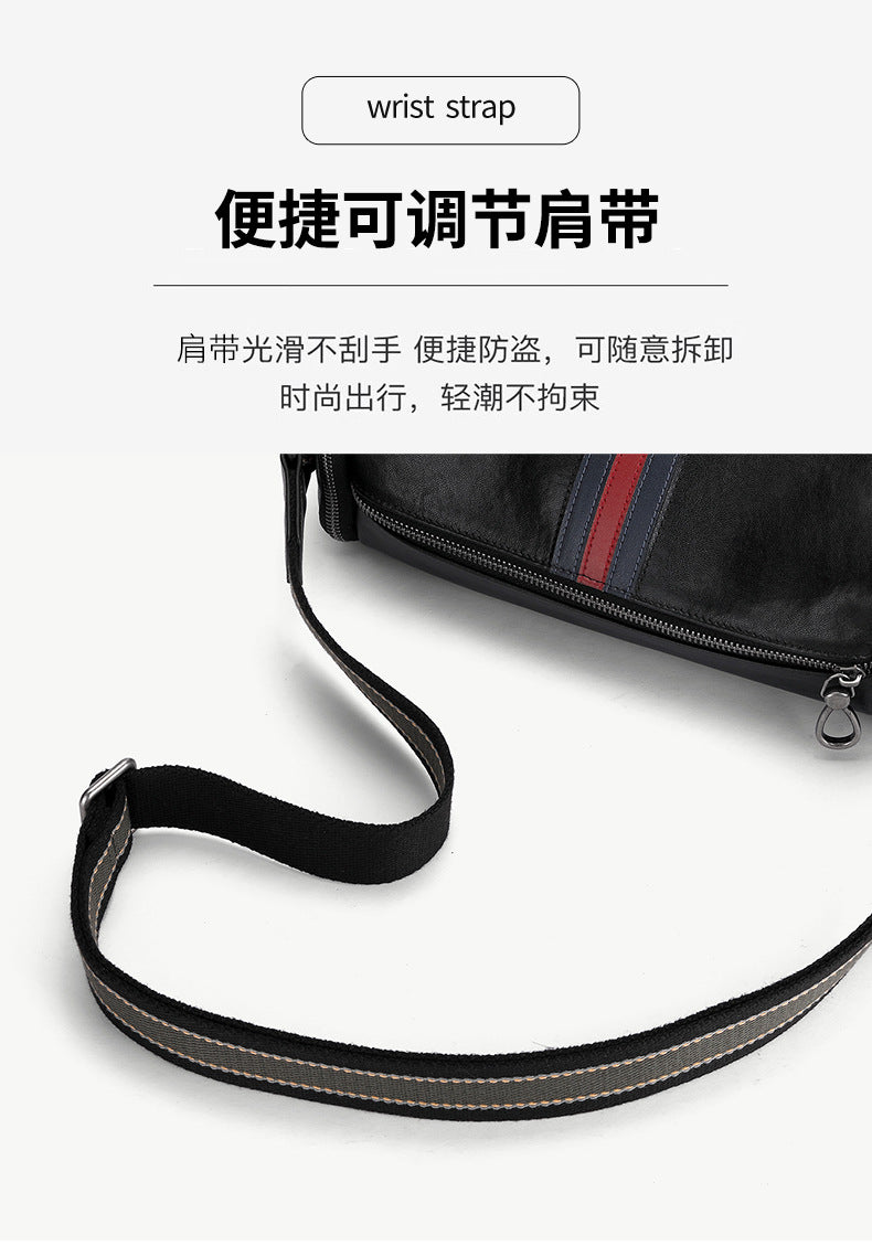 メンズ斜めがけバッグ 牛皮本革製 ファッションカジュアル 通勤 男性ショルダーバッグ