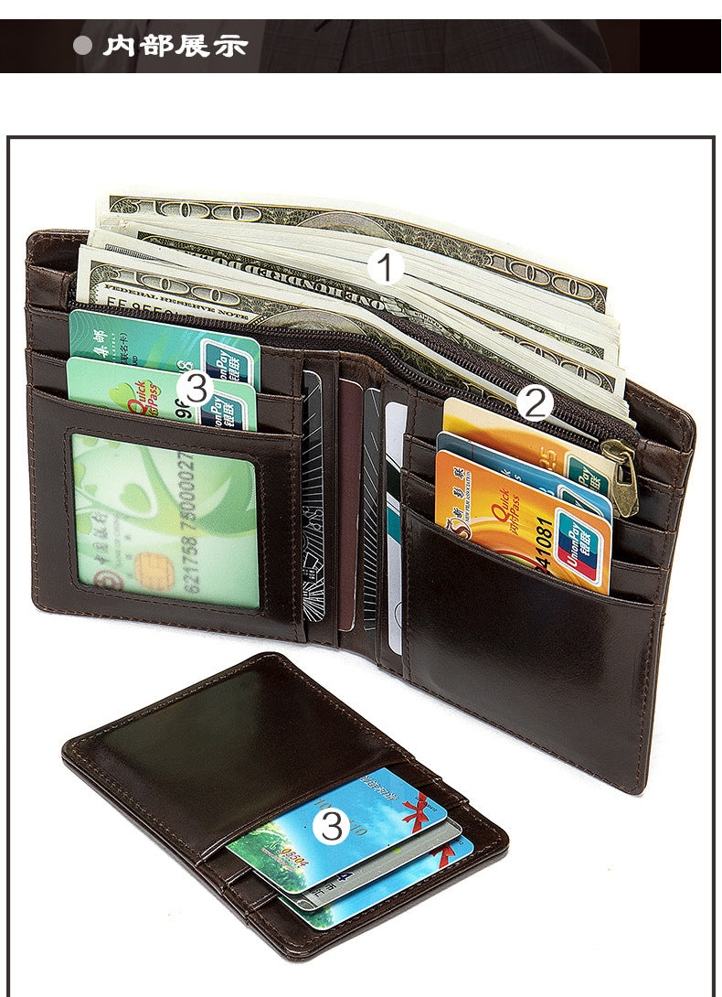Men's Wallet Cow Leather Genuine Leather Separable Men's Wallet Card Bag 