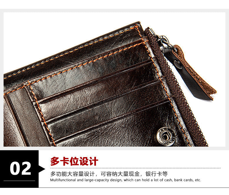 メンズ 短財布  高品質 レトロ 男性用カードバッグ ウォレット