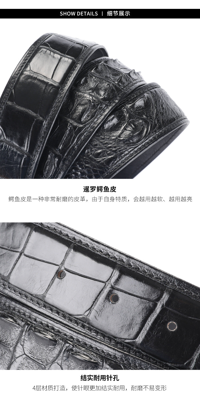 ワニ皮 メンズベルト ファッション プレートバックル 本革製男性用ベルト