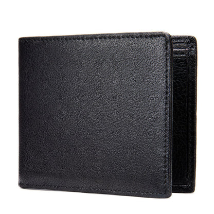 メンズ短財布牛皮本革製ビジネス薄型シンプル盗難防止カードバッグウォレットwallet