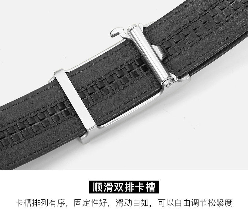 Ostrich skin men's belt genuine leather business casual automatic buckle width 3.4cm high quality male belt 