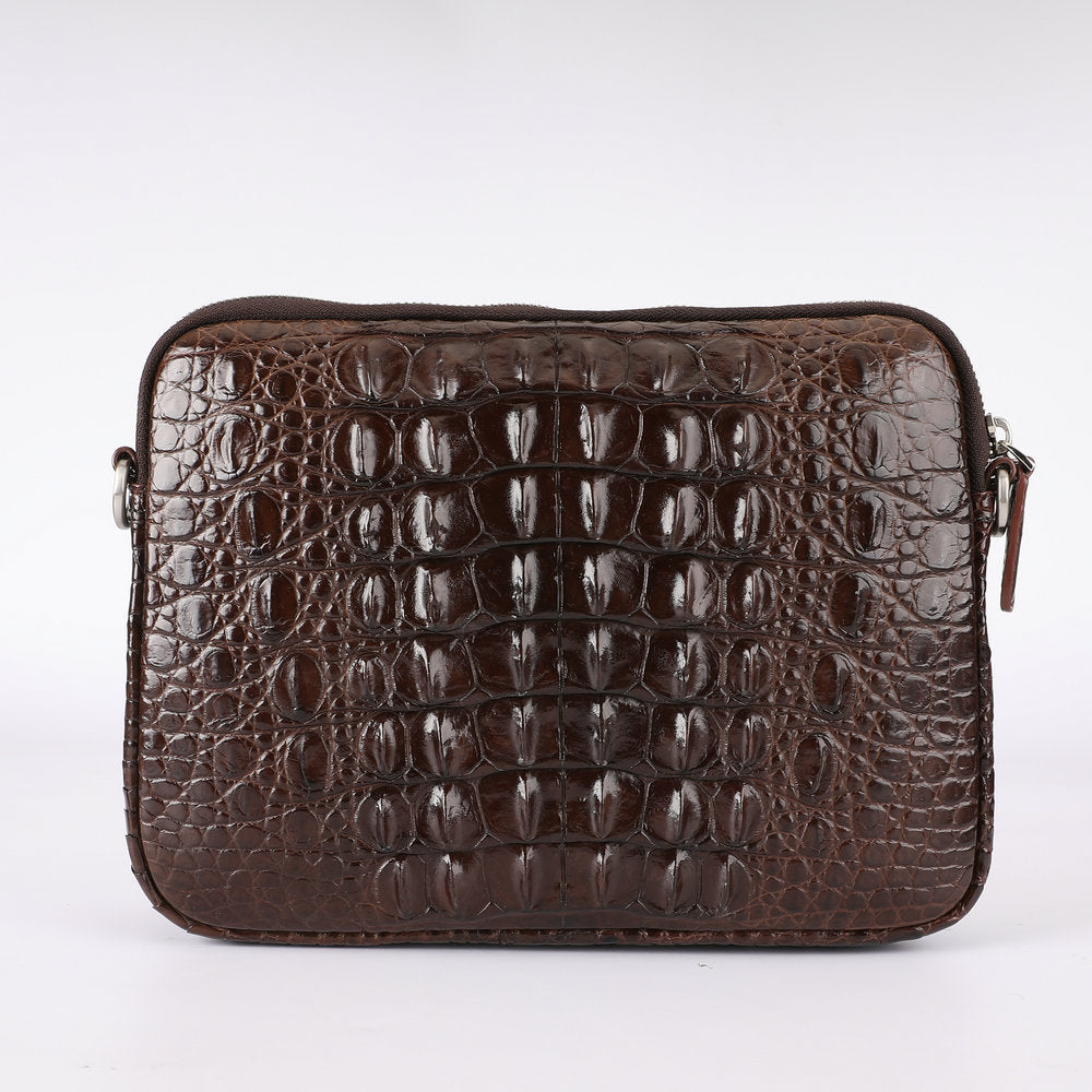 Crocodile Bone Skin Men's Shoulder Bag Messenger Bag Genuine Leather Large Capacity Casual Fashion Crossbody Bag for Men 
