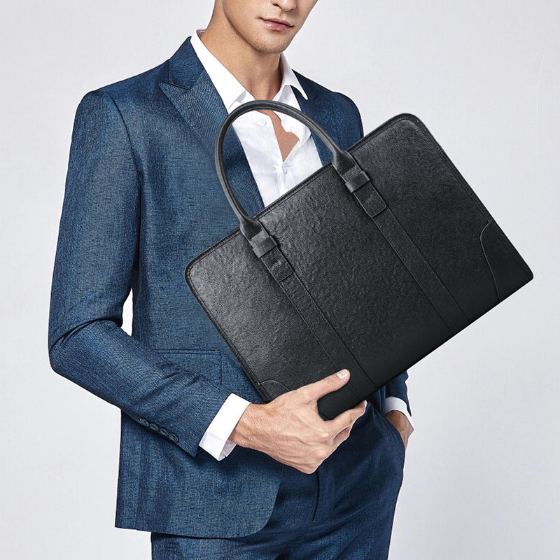 Men's handbag, genuine cowhide leather, handbag, crossbody bag, large capacity computer briefcase 