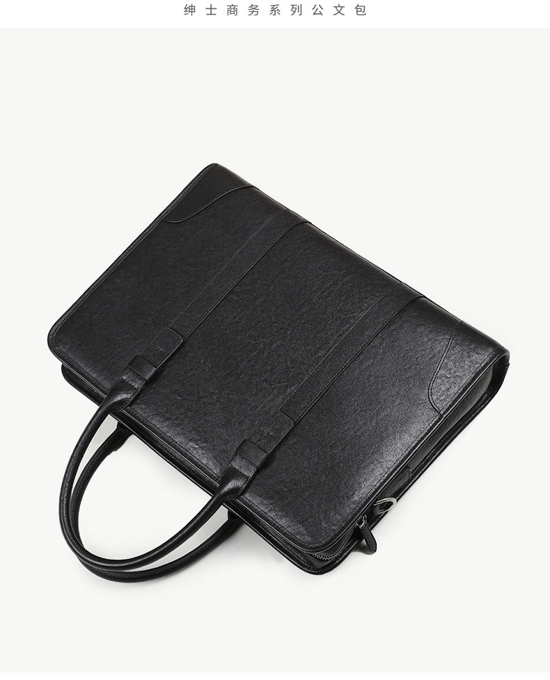 Men's handbag, genuine cowhide leather, handbag, crossbody bag, large capacity computer briefcase 