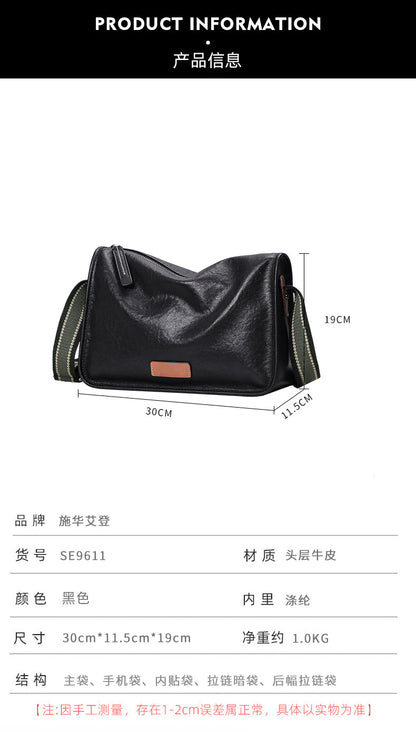 メンズショルダーバッグ 牛皮本革製　ファッション カジュアル通勤斜めがけバッグ