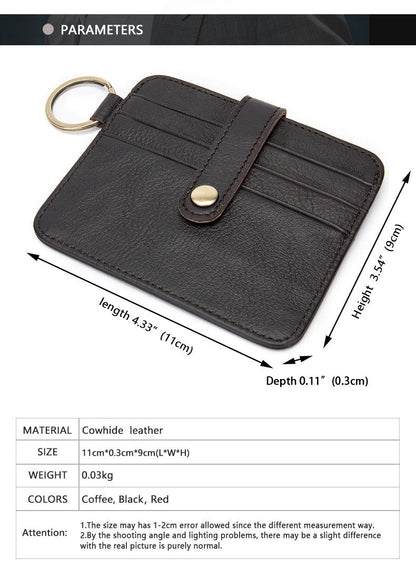 Men's wallet cowhide thin coin card holder casual card bag for men 